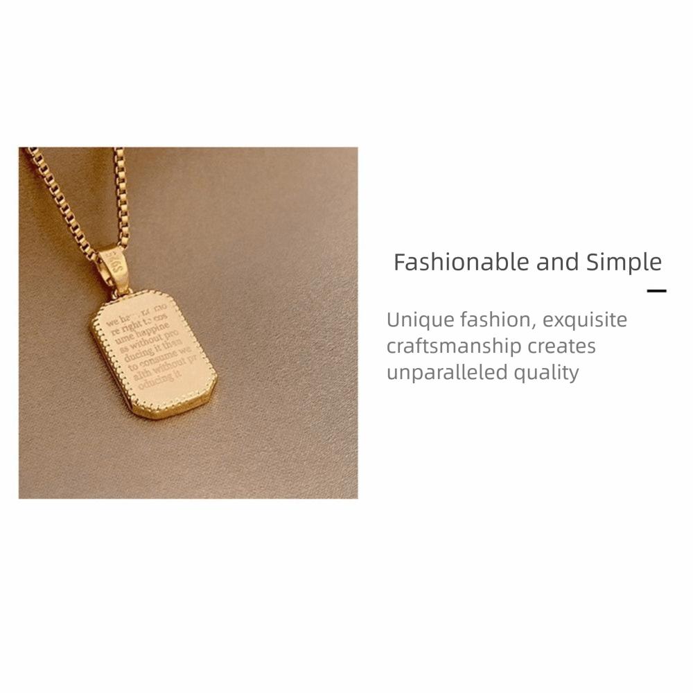 Simple Pendant Necklace Titanium Steel Choker Fashion Gold Necklace  Women