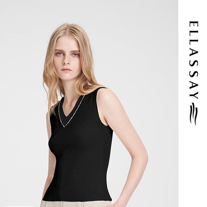 

ELLASSAY Women s Mesh V-Neck Knit Vest XS