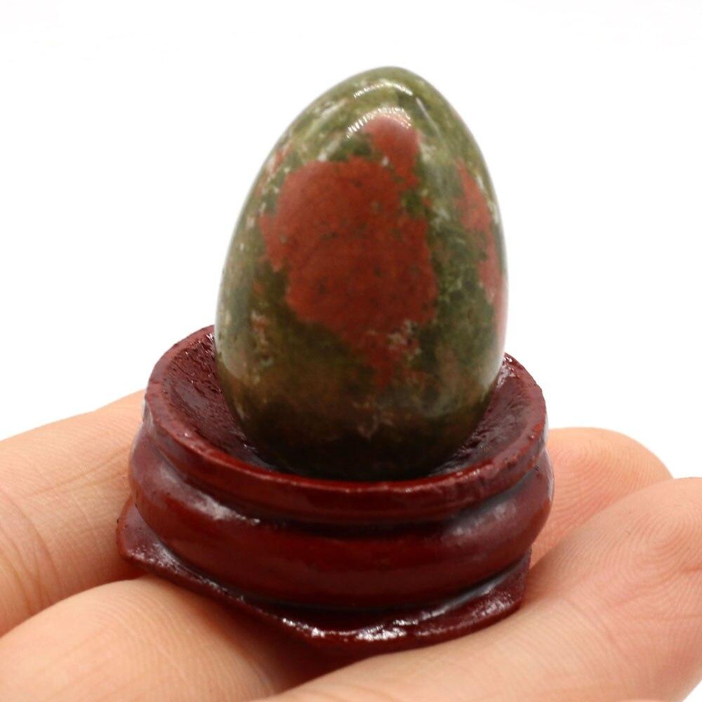 Natural Stone Decoration Egg-Shapedl With Base Artificial Ornament Lucky Gift Bed-Room Garden Office Desk Ornaments