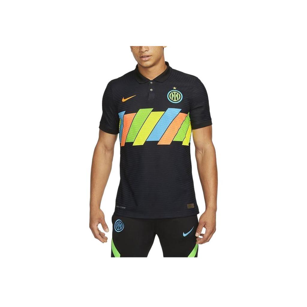Nike Inter Milan Match Player Edition Football Jersey Short Sleeve T-Shirt With Logo Print Men Tops Black DM0910-011
