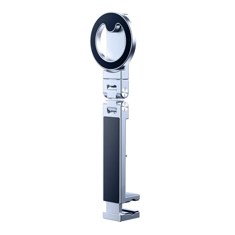 

Oatsbasf Aluminium Alloy Portable Strong Magnetic Phone Stand for Travel Magsafe Phone Holder 720° Rotatable Tablet Clip Holder серебряный