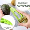 Fruchtschneider Schäler Avocado Schäler 3 in 1 Avocado Schneidewerkzeug Multifunktionaler Avocado Schneider Entkerner Plastikmesser Küchenwerkzeuge
