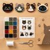 3D Katzenkopf Perlen-Set DIY Perlen Bastelset mit verschiedenen Perlen und Anleitung für Erwachsene und Jugendliche Handarbeits Kunst Set