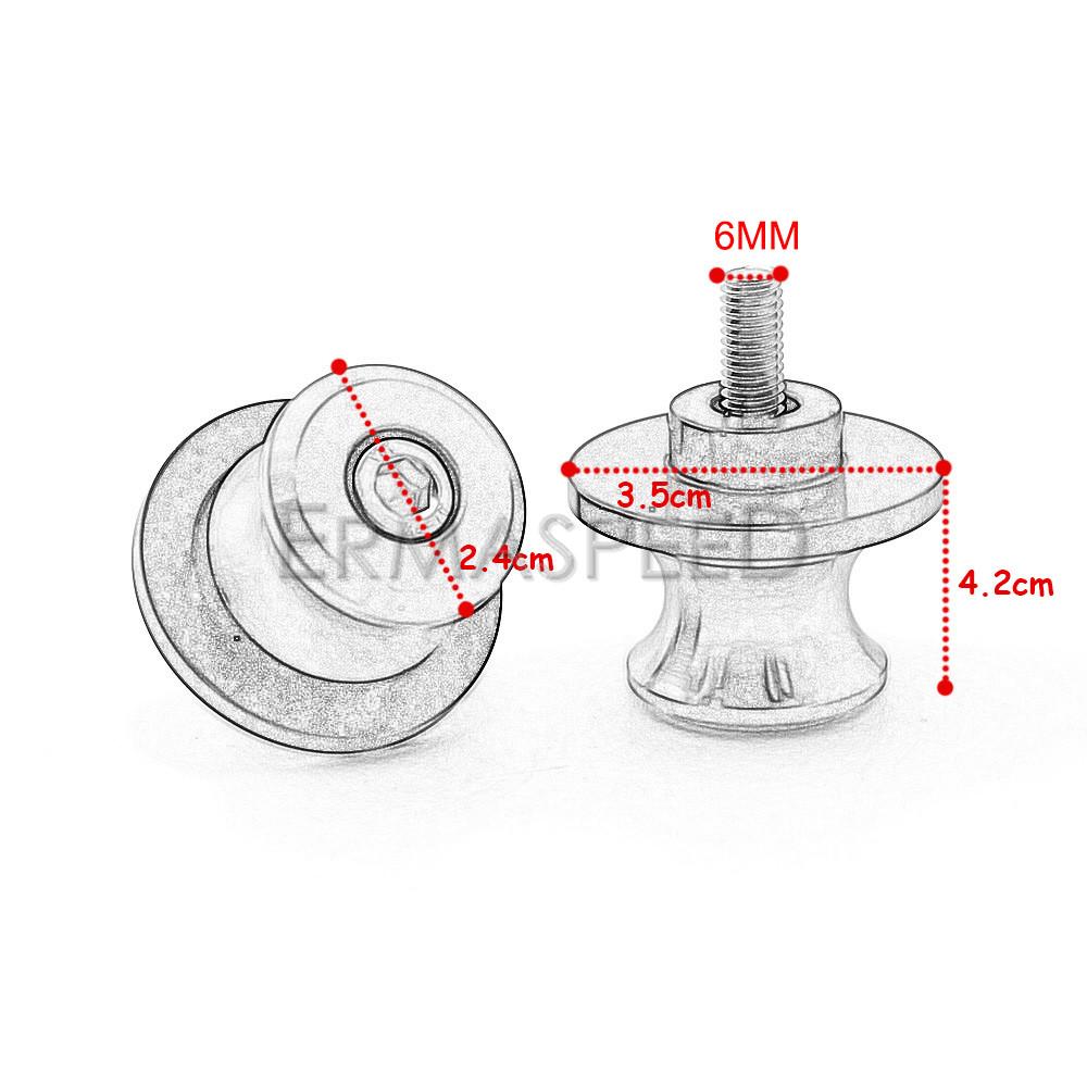For YZF-R1 R6 R25 R3 R15 R125 Motorcycle Stand Screws 6mm Motorcycle Swingarm Spools Slider Stand Screw CNC Aluminum