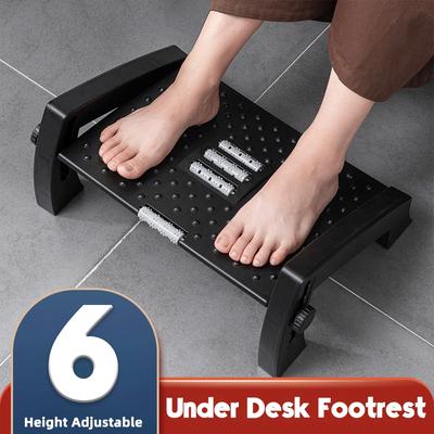 6 Level Adjustable Footrest Office Home Travel Gift Durable Tilting Footstool Relieve Leg Massage Surface Load Capacity Ergonomic Stable