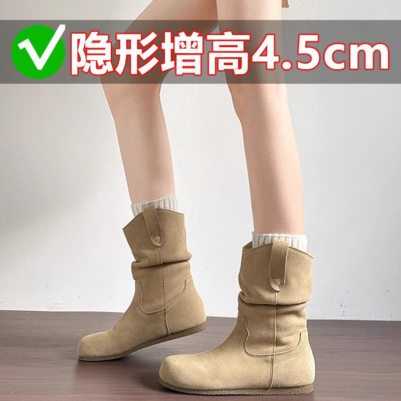 

Найди второй волосок! Женские новые кожаные замшевые ретро ботинки на скрытой платформе, модные ботильоны в западном стиле 39