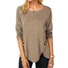 BITCED Women's Fashion Casual Solid Color Print Long Sleeve O-Neck Blouses & Shirts