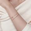 14K Shining Gold Bracelet with Double Chain