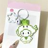 2Pcs Cute Pixel Style Sanrio Hello Kitty Bell Star Keychain Pendant Girl Phone Chain Ccd Camera Charm Accessories Keyring Gifts