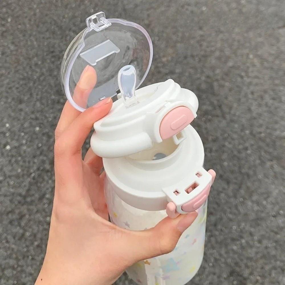 with Straw Star Water Bottle 500ML Drinking Bottle Kawaii Drinking Cup  Tea Drinking