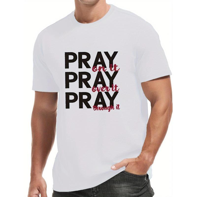 

МОЛИСЬ МОЛИСЬ МОЛИСЬ Мужские футболки с коротким рукавом Летние Спортивные Повседневные Топы Круглый вырез, Свободный крой, Оверсайз, Прохладные S белый