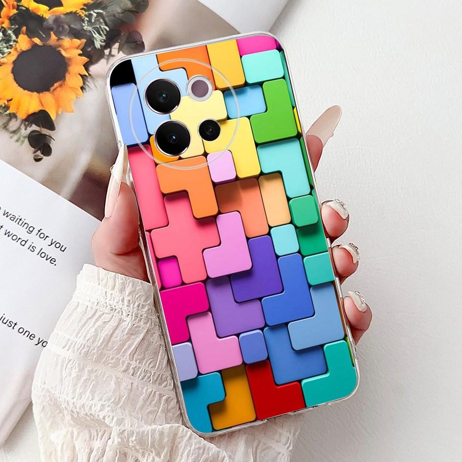 For Vivo V40 Lite 5G Case Transparent Silicone Soft TPU Back Cover Lovely Heart Case For Vivo V40Lite 5G V2341 Shockproof Bumper