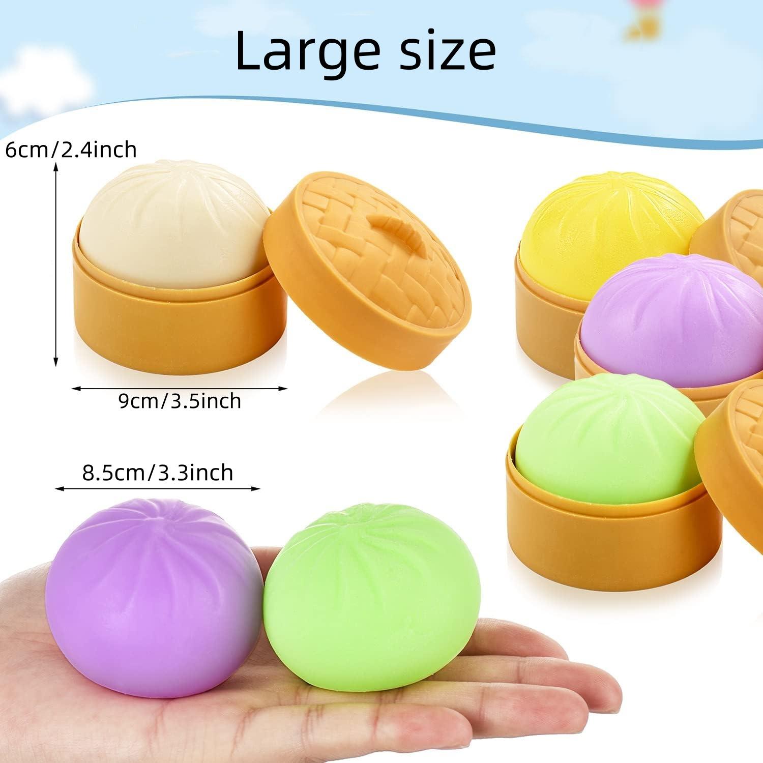 

Vivid Dumpling Squishes Stress Balls Fidgeting Tactile Toys Simulation Food Squishies Bun With Steamer Press Dough Ball Gifts