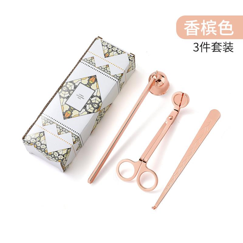 Stainless Steel 3-Piece DIY Candle Tool Set - Candle Extinguishing Cover Wick Trimmer & Extinguisher for Scented Candles