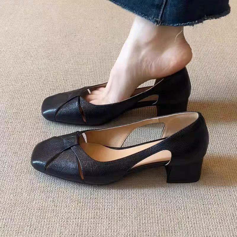 

Мода Новый Бренд Роскошный Дизайнерский Модный Кожаный Дизайн Женские Летние Стильные Остроносые На Низком Каблуке Женские Сандалии Нескользящая Обувь на Плоской Подошве 42 чёрный