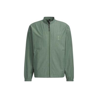 Logo Print Stand Collar Jacket for Men In Oxidized Green