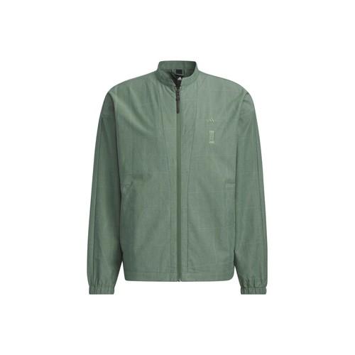 adidas Logo Print Stand Collar Jacket for Men in Oxidized Green XL зелёный