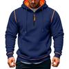 Herren Color Half-Zip Hoodie mit Nähten für den Winter-Freizeitlook