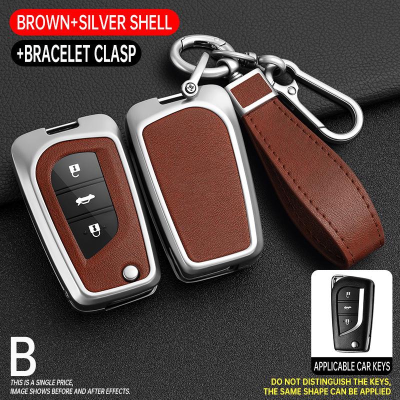 Folding Key Case for Toyota Reiz, Corolla, Levin, RAV4, and Highlander - Protective Cover & Buckle
