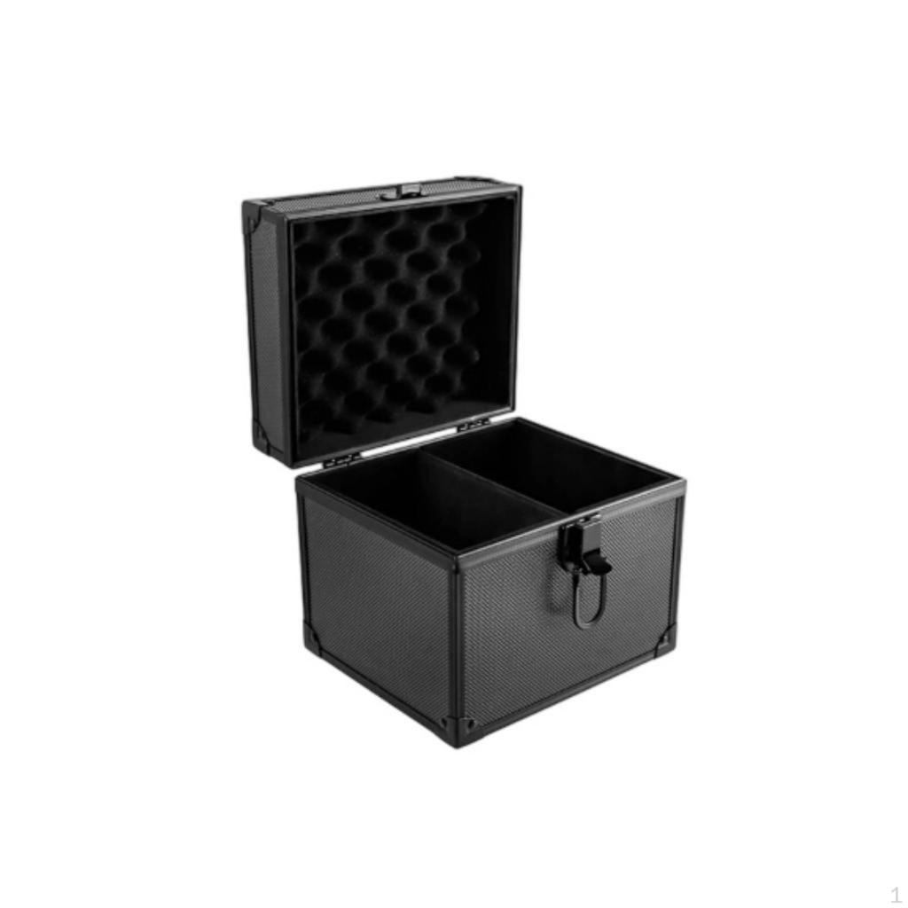 Aluminum Storage Case Hinged Lid Hard Shell Top Carry Handle