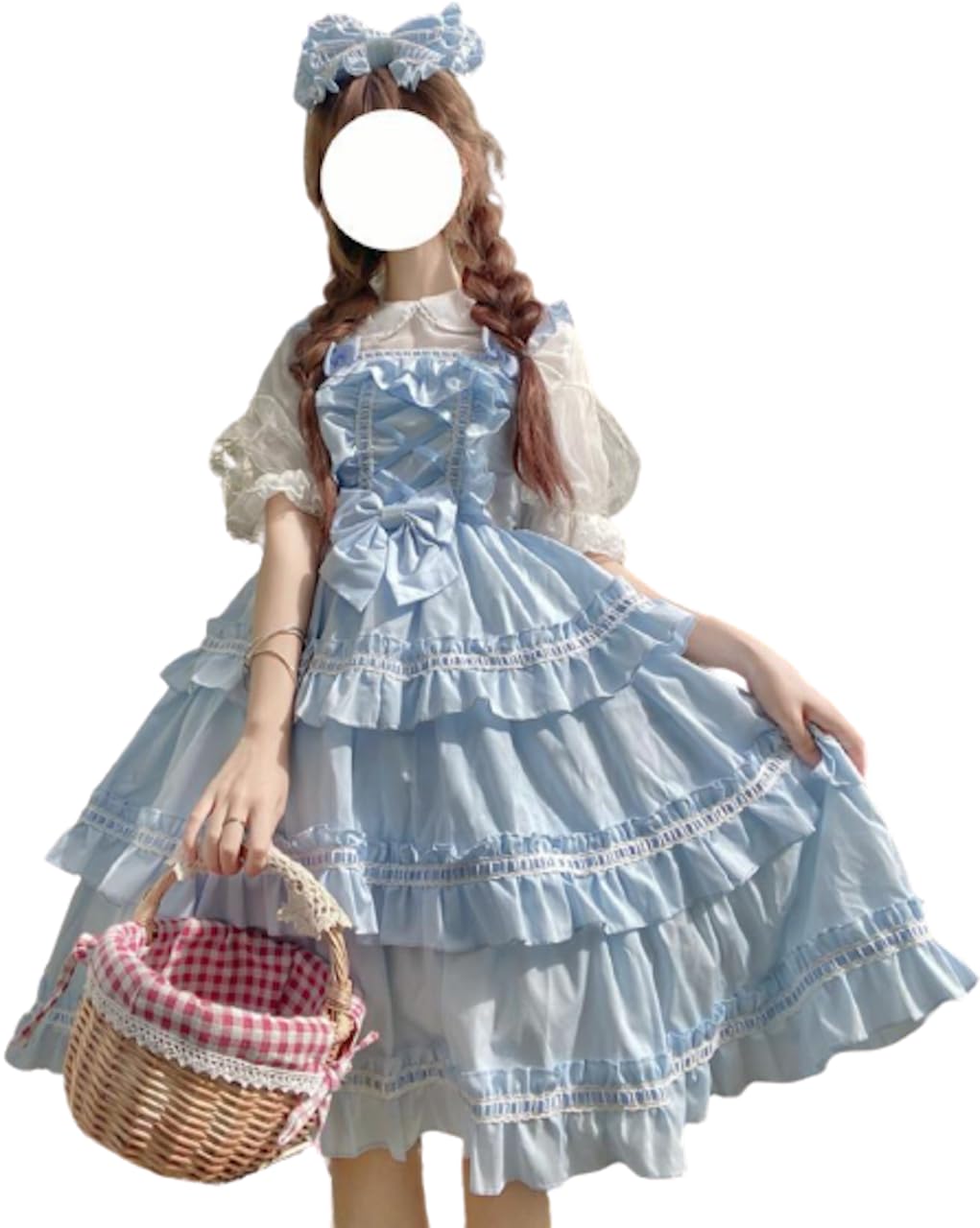 

Lady Lazy Lolita JSK Frill Dress Cosplay Jumper Skirt (Light Blue)