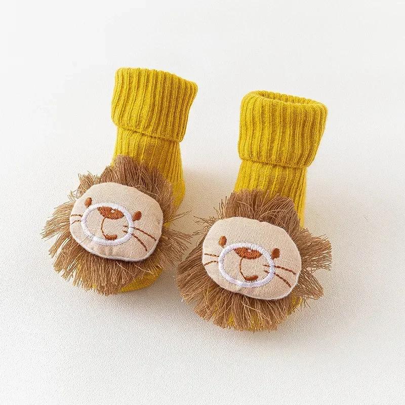 New Summer Thin Cute Cartoon Baby 3D Doll Socks Cotton Rubber Anti-slip Floor Socks for Newborn Infant Toddler Socks