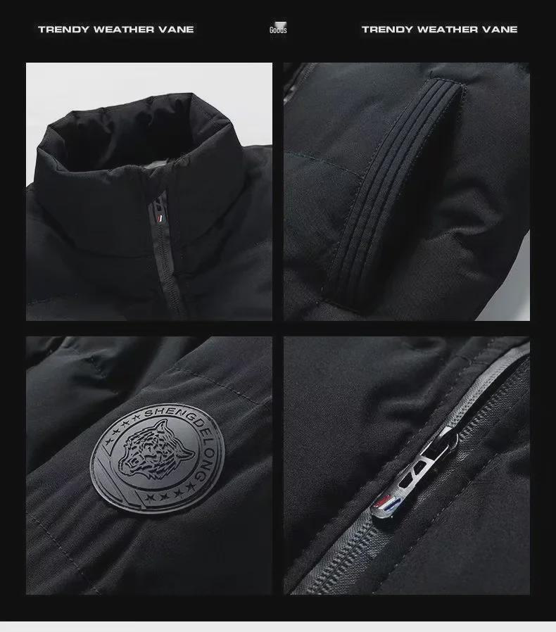 Men's 2023 Trendy Cotton-Padded Winter Jackets - Velvet Lined & Thickened for Autumn and Winter.