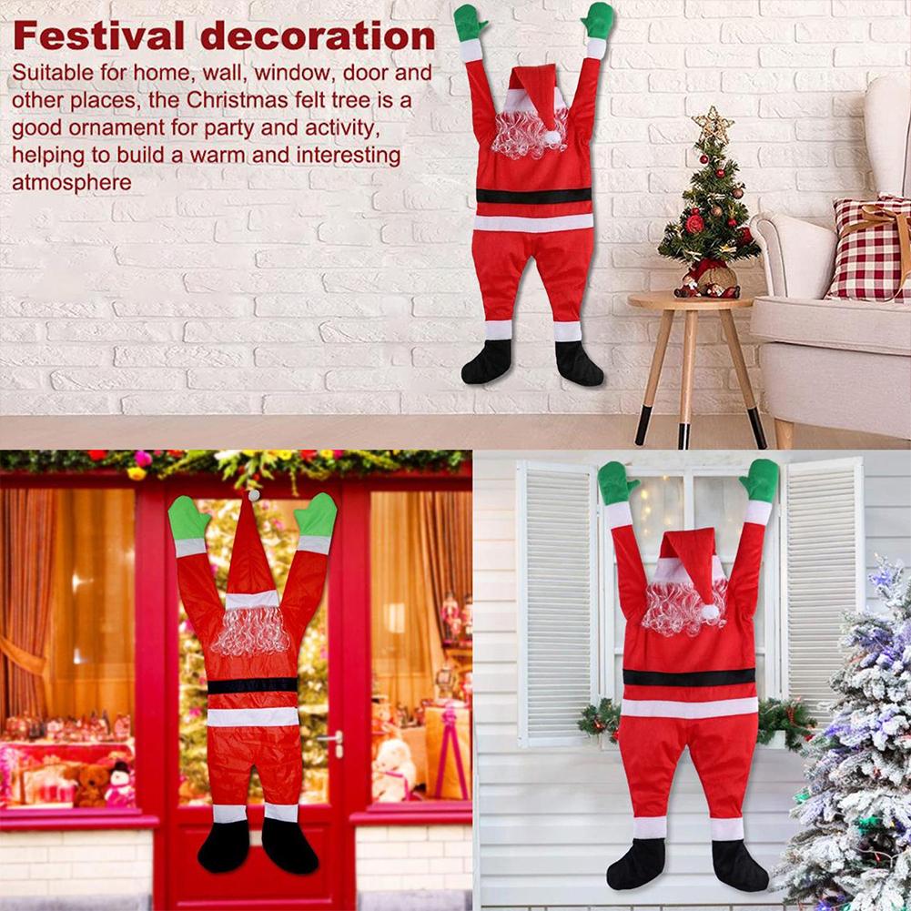 110/170cm Climbing Santa Plush Set Hanging For Window Balcony Roof Chimney 2025 Merry Christmas Gift Holiday Decor