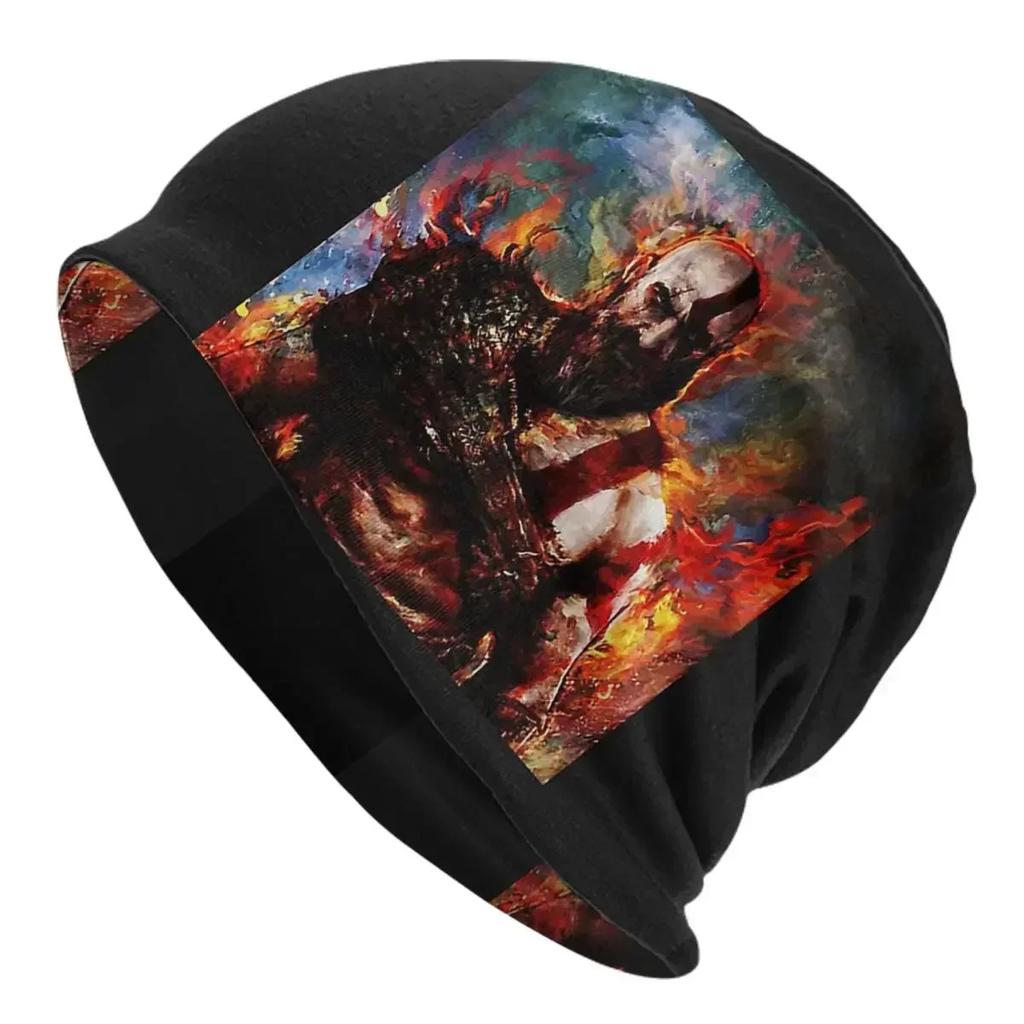 Skull Kratos God Of War Unisex Adult Beanies Caps Knitted Bonnet Hat Warm Fashion Autumn Winter Outdoor Skullies Hats