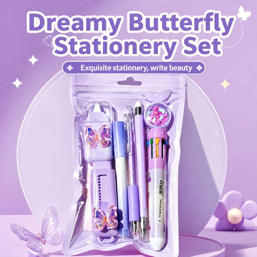 Butterfly Themed Stationery Kit Complete Stationery Ballpoint Pen Sticky Notes  School Supplies