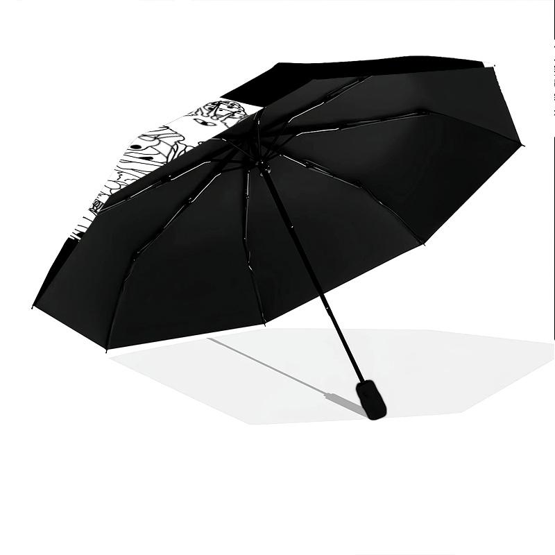 Mystic Gourd Lanterns Glow Folding Umbrella Durable Portable Umbrella Three Folds Sun Umbrella
