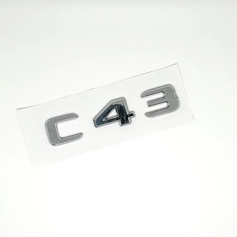 3D ABS Glossy Black Logo C43 Embelm Letters BITURBO 4MATIC Badge AMG Sticker For Mercedes Benz C43 W205 W206 AMG Accessories