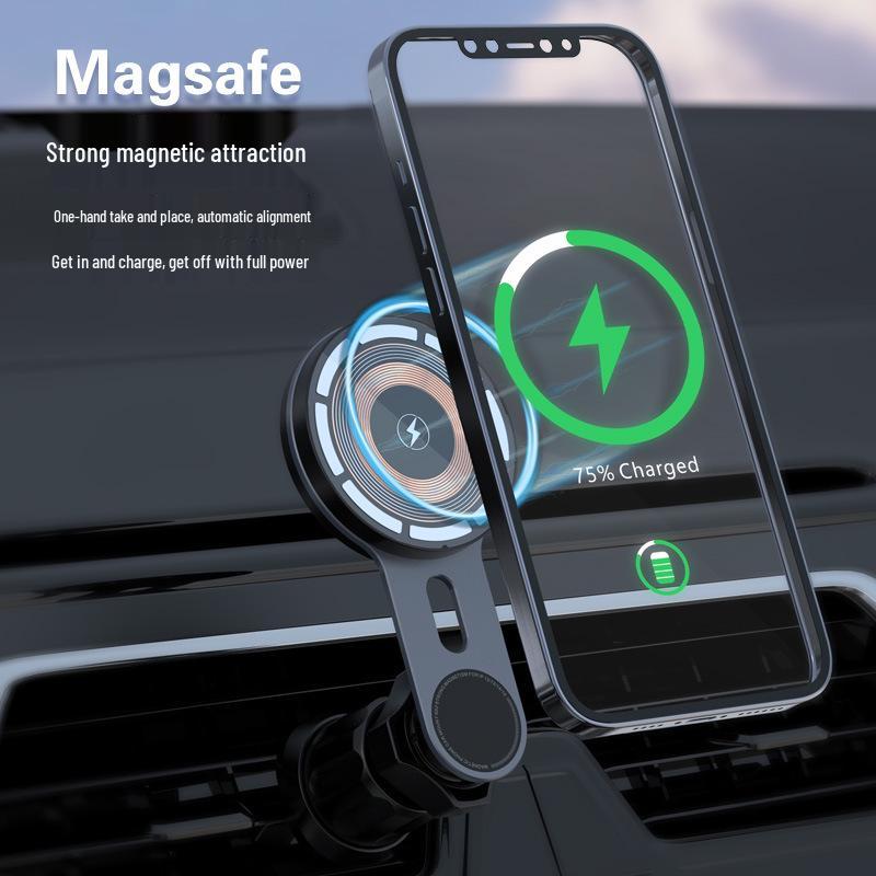 Carregador de Carro Sem Fio Magnético de 15W para Dispositivos Apple