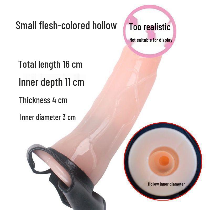 Unisex Realistic Dildo Hollow Leather Pants with Vibrating Masturbator