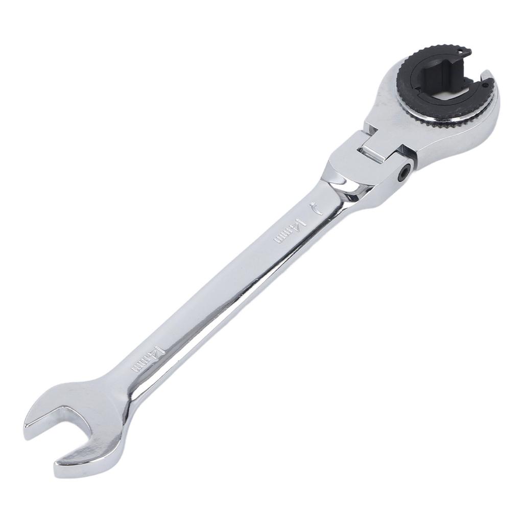 Cheie cu piuliță flare 14mm 7,5 inch capăt deschis clichet 72 de dinți cap flexibil pentru combustibil frână AC
