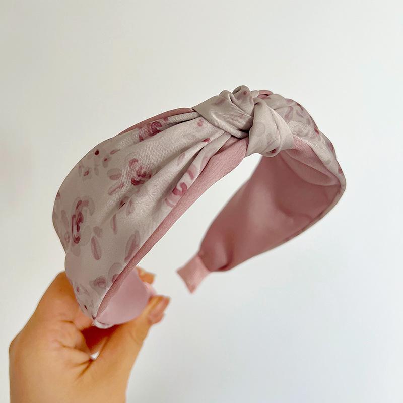 Women Girls Silk Satin Tiedye Flower Knot Hairband Headband Adult Hair Accessories Hair Jewley