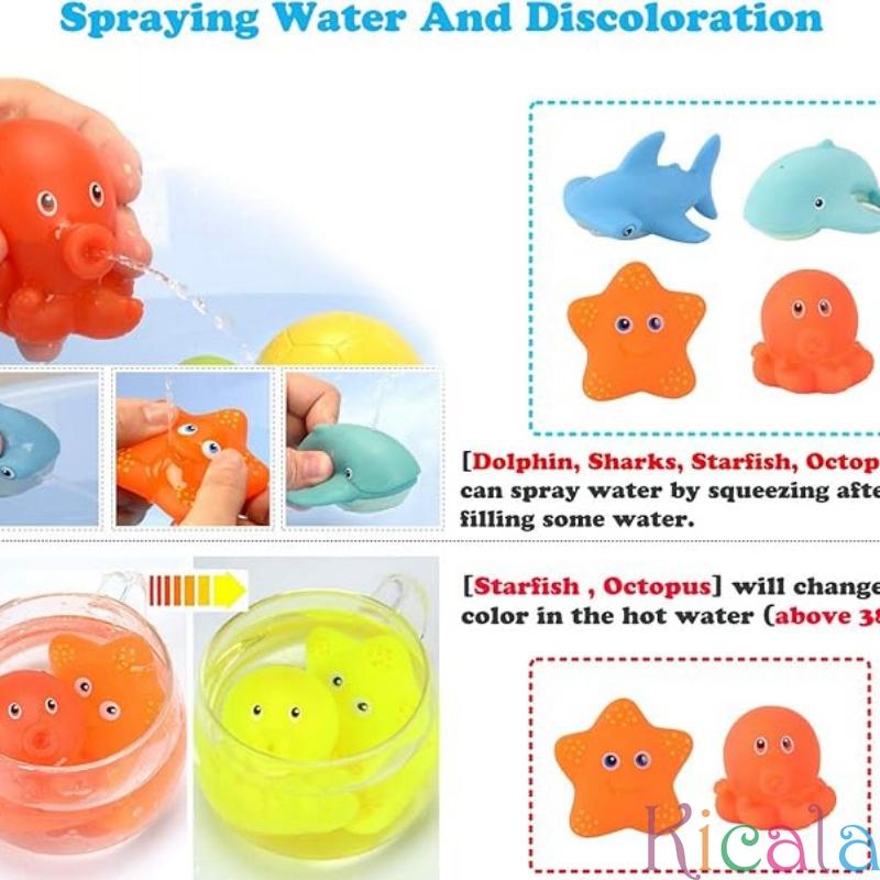 Baby Bath Toy Net Fishing Floating Children's Animal Cartoon Image Knead Happy Floating Water Toy Gift For Bathtub Pool Beach