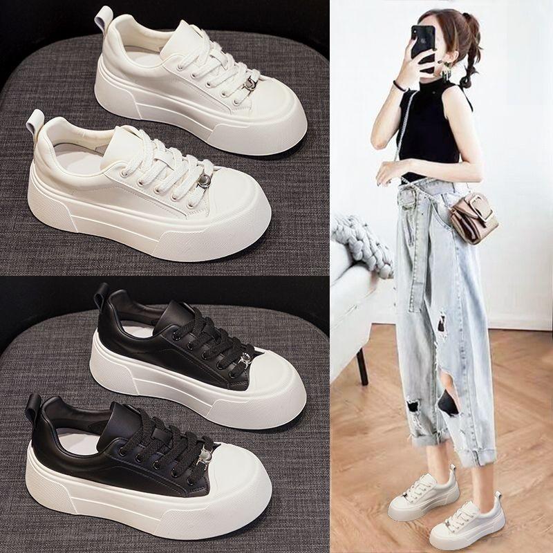 Soft sole heightening little white shoes women's 2025 new popular versatile spring and autumn breathable thin casual sports board shoes women