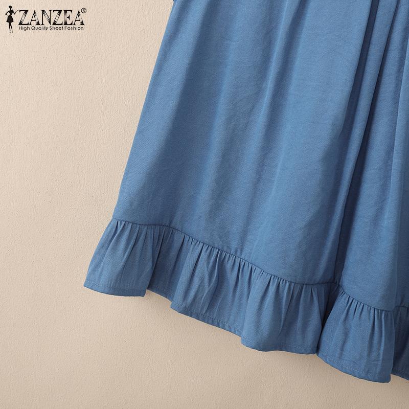 ZANZEA Maiouri de vară casual cu gât rotund și fără mâneci pentru femei