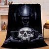 1PC Alien horror Artwork Flannel Blanket Gift, Suitable for Both Men And Women, Soft Ideal for Beds And Sofa, Birthday Or Christmas Gift