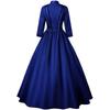 Vintage Victorian High Neck Ruffled Maxi Dress, 3/4 Sleeve A-Line Renaissance Gown for Women, Ideal for Cosplay, Halloween and Masquerade Parties