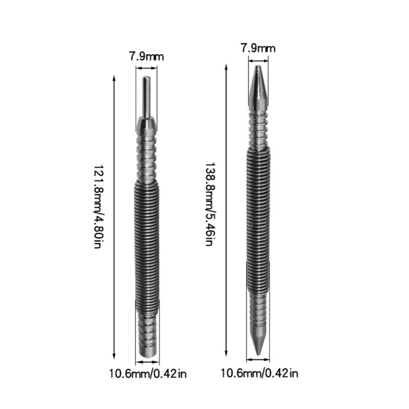Double Head Nail Setter Hinge Pin Punch Set Hammerless Spring Nail Set Center Hole Striking Force Pin Removal Tool