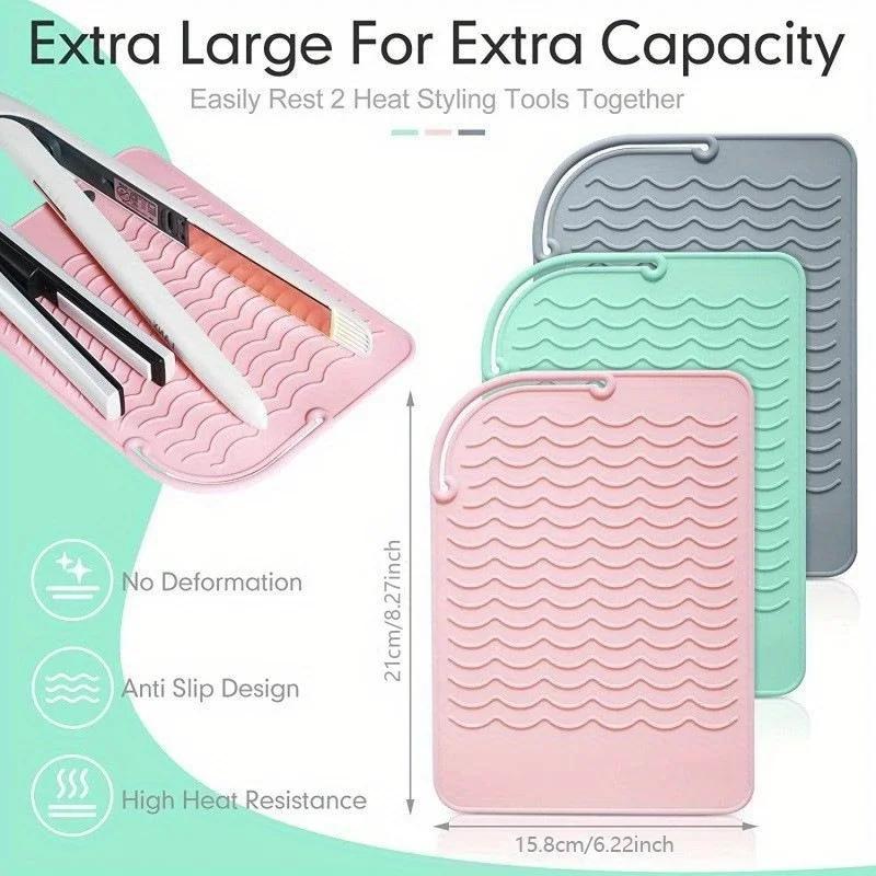 Curled Hair Stick Clip Insulation Pad Straightener Perm Stick Silicone Insulation Pad Anti Slip Silicone Pad Meal Mat