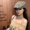 Women's Spring Summer Vintage Leopard Print Newsboy Cap Stylish Hot Girl Duckbill Beret Cool Hat