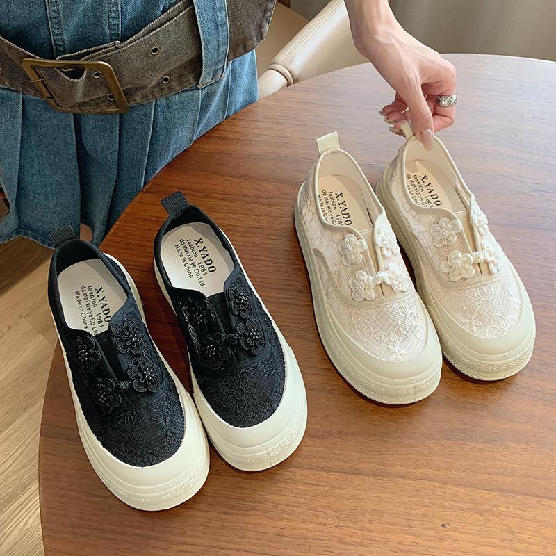 Fashion 2024 Summer Tennis Women's Breathable Thin Style New  Little White with Skirt Thick Sole Lace Canvas Shoes  Sneakers
