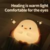 Cute Duck Cartoon Animal LED Night Light - Silicone Touch Sensor Timing USB Rechargeable Lamp for Children Birthday Presents