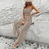 2024 Autumn Plus Size Plaid Cotton Linen Wide-Leg Skirt Pants - Elegant and Casual