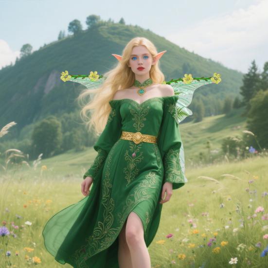 Yousheng Elf Wings Performance Props with Hanging Tassels 3D Plant Decorations Forest Fairy Costume Accessories