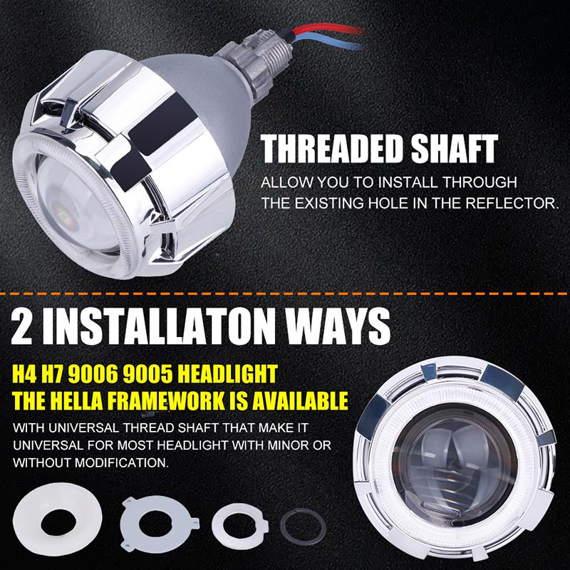 2.5'' Bi-led Projector LED H4 Hi/Lo Beam Lenses 6000K Bright White H7 H1 9005 9006 Light Headlight 5600W For Car Accessories KQ