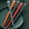 Reusable Non-slip Fiberglass Colorful Anti-bacterial Flatware Chopsticks Tableware Kitchen Utensils
